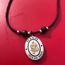 Isle of Man TT Races Swivel Middle Pendant Motor Bike Rider & IOM Legs Emblem