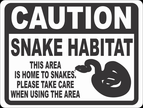 Caution snake habitat sign - snake,