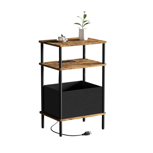 Small side table with charging - with,