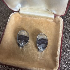 Thomas L Mott TLM Silver And Blue John Earrings