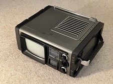 National TR-5010G Vintage Retro B/W Transistor TV.Working Order.