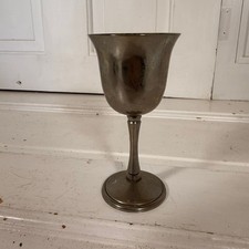 Vintage Metal Goblet Chalice Unmarked Silver Tone Wine Cup Rustic Home Decor