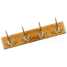 4 Triple Coat Hook Bamboo And