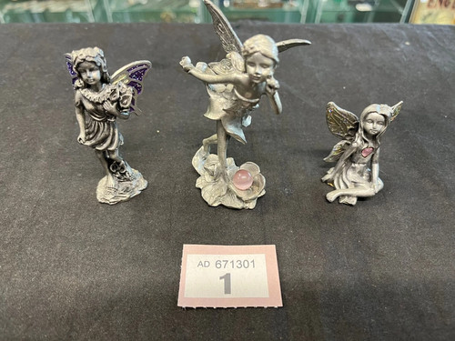 Joblot pewter fairies - 3x,