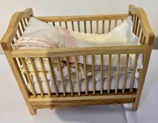 Vintage dolls house - cot, crib