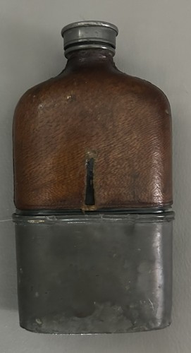 Antique leather wrapped - antique, glass