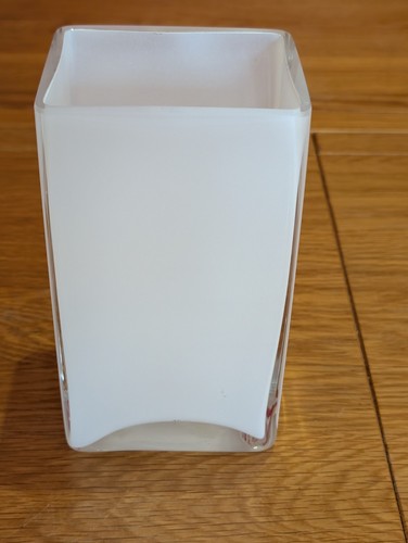 Frosted white glass vase - frosted,