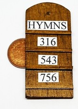Dolls house wooden hymn board - dolls,