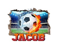 Personalised Football Design Any Name Wall Decal 3D Sticker Vinyl Bedroom idea 1