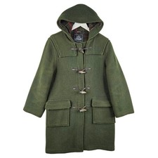 Gloverall Womens Green Wool Duffle Coat Size GB 30 Medium M