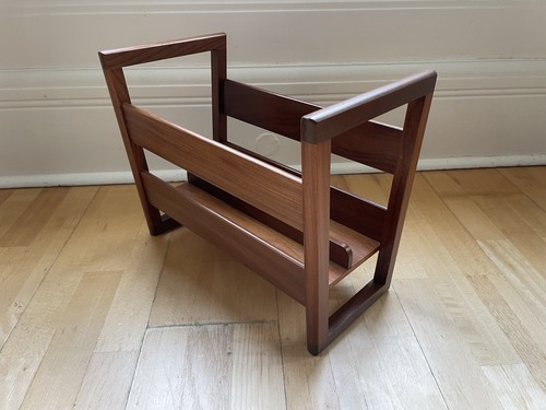 Midcentury teak magazine rack - midcentury,