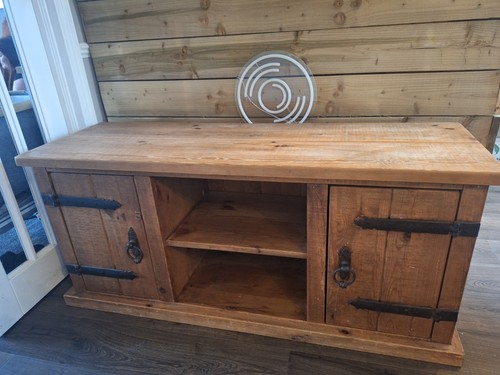 Rustic wooden stand - wooden, tv