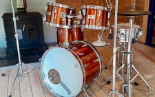 Very RARE 1970s YAMAHA 5000 series drum-kit plus snare, cymbals and hardware