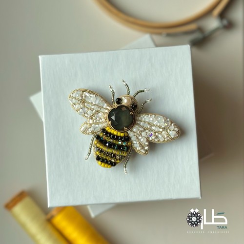 Handmade bee brooch gift - bee,
