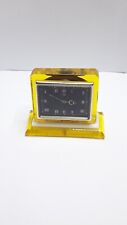 USSR Table Clock Vintage CHCHZ Mantel Clock Soviet Rare Old Yellow Plastic
