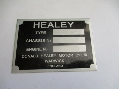 Nameplate sign healey vintage - nameplate,