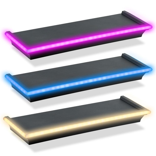 Black floating shelves led - shelves,
