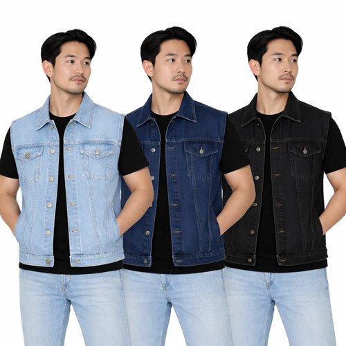 Mens denim waistcoat cotton - denim,