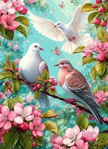 R111 the doves 30x40cm - the,