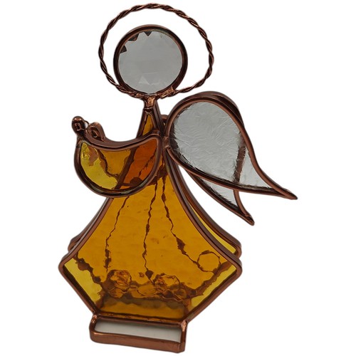 Stained amber glass angel - stained,
