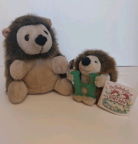 Two soft toy furry hedgehogs - soft,