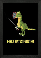 Fencing Fencer Epee Framed