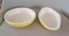 2 X Oven Dish Yellow Coloured Made In Portugal.