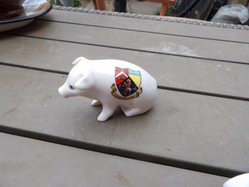 Crested china pig - pig, figurine