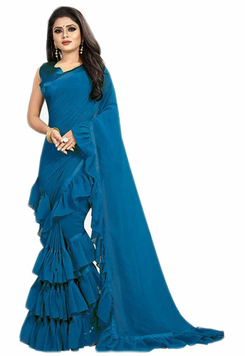 Women georgette solid ruffle - georgette,