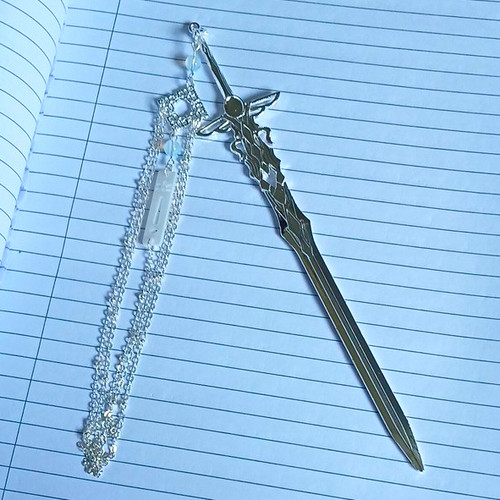 Sword metal bookmark - metal, silver