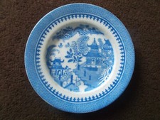 SMALL OLD WILLOW 1916 WORCESTER TEA PLATE 6" (15cm) BLUE & WHITE