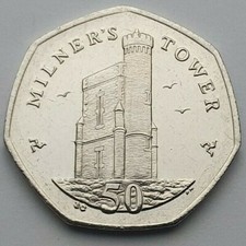 Isle of Man Milner's Tower 50p coin - Circulated
