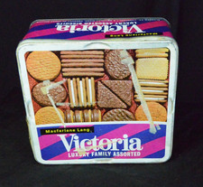 Victoria Biscuit Vintage Tin Macfarlane Lang Empty 9.5"x8"x4" luxury family