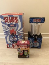 Slush Puppie Machine Frozen Ice Slushie Drink Maker + 2 Pack of 500ml Syrups