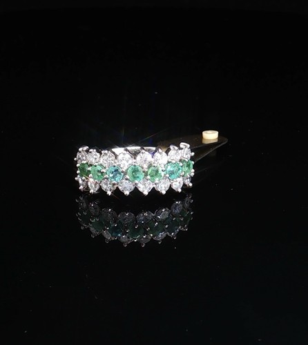 18ct white gold emerald - gold,, and