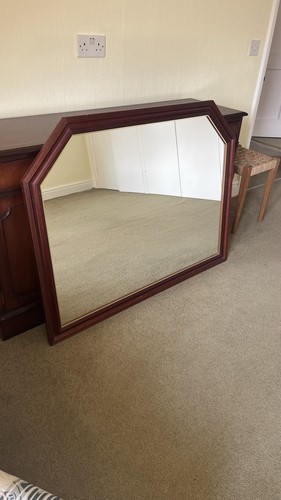 Big mahogany style mirror - mahogany,