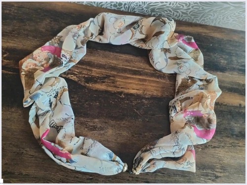 Chiffon cream scarf with - chiffon,