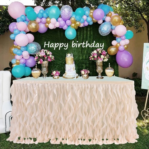 Peach curly willow tulle - willow,