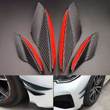 4pcs Universal Carbon Fiber Car Front Bumper Fin Spoiler Splitter Canard Valence