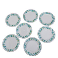 Retro Side Plates x 7 Blue