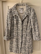 ✨ Vintage Chanel Black & White Tweed Jacket with Silver Buttons – Size 36