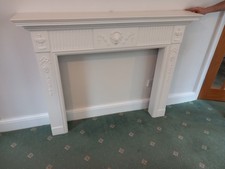 White Fire Place Surround Chic Vintage Style (Black Hearth - NOT INCLUDED)