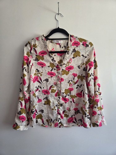 Zara neck button printed - button-up,