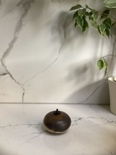 Danish Modern Oil Lamp by Aage Würtz  Disk Minimal Earthy Round Shape