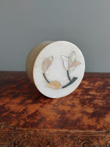 Vintage alabaster trinket box - vintage,