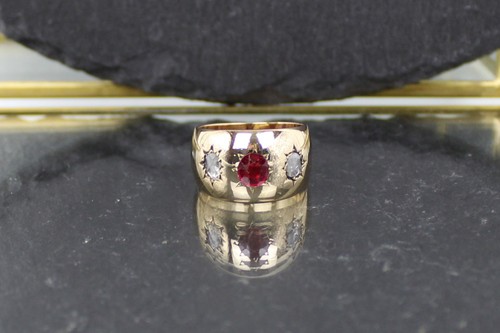 Ruby diamond gold ring - diamond,