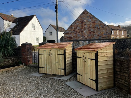 Both double wheelie bin - double, store
