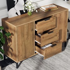 Wooden Sideboard with 2 Doors and 3 Drawers Buffet Storage Cabinet Cupboard