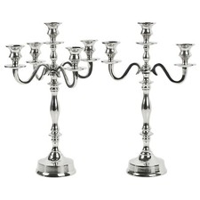3/5 Arm Silver Wedding Dinner Home Decor Metal Candelabra Candle Holder Stand