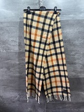 DAKS 100% Lambswool Scarf Made in Scotland Check Multicolored